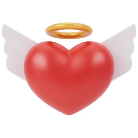 Ange coeur  3D Icon