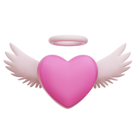 Ange coeur  3D Icon