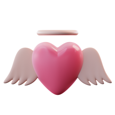 Ange coeur  3D Icon