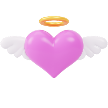 Ange coeur  3D Icon