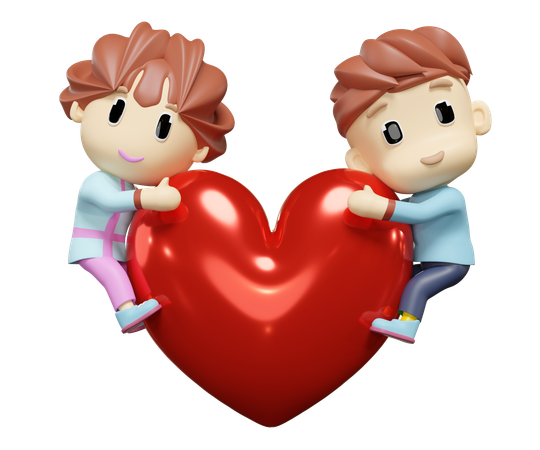 Coeur avec  3D Icon