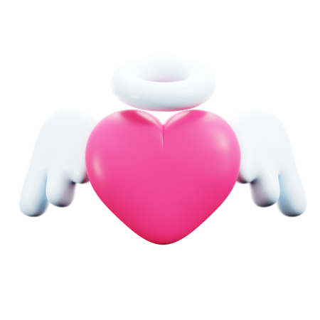 Coeur avec des ailes  3D Icon