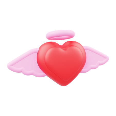 Coeur avec des ailes  3D Illustration