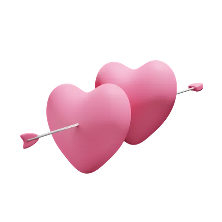 Coeur avec arc  3D Icon