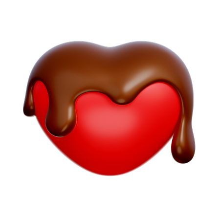 Coeur avec du chocolat  3D Icon