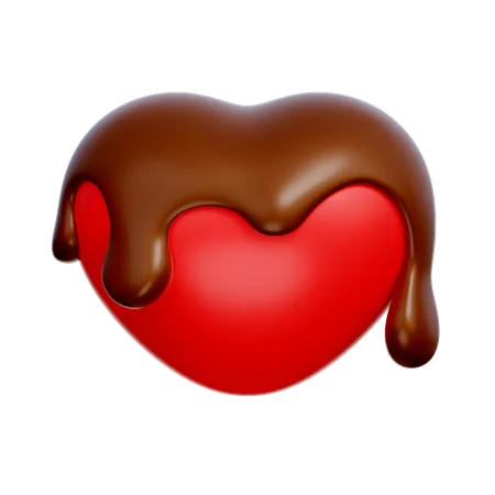 Coeur avec du chocolat  3D Icon