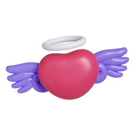 Coeur avec des ailes  3D Icon