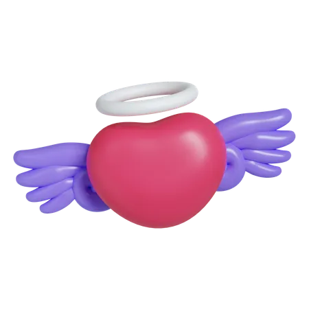 Coeur avec des ailes  3D Icon