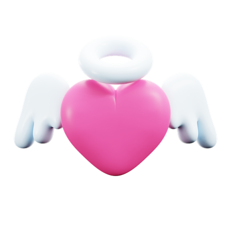 Coeur avec des ailes  3D Icon