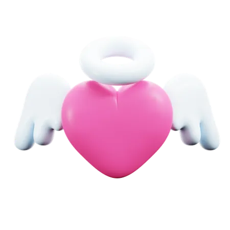 Coeur avec des ailes  3D Icon