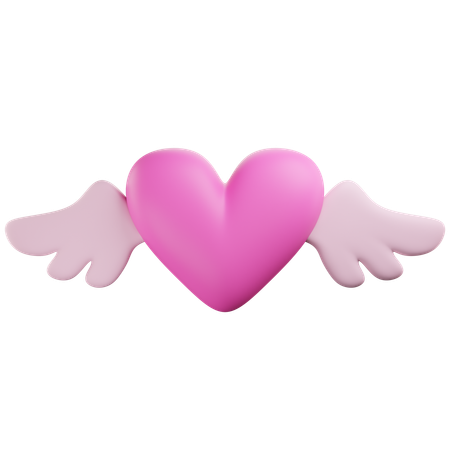 Coeur avec des ailes  3D Icon