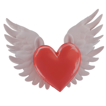 Coeur avec des ailes  3D Icon