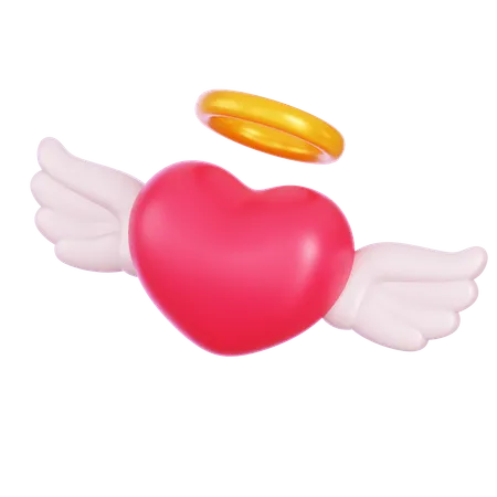 Coeur avec des ailes  3D Icon