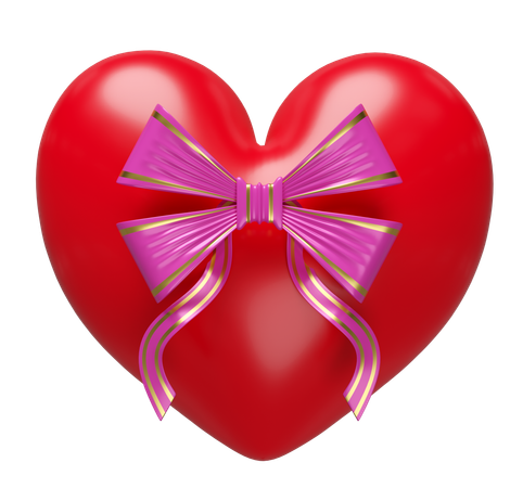 Coeur avec ruban  3D Icon