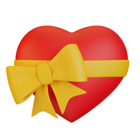 Coeur avec ruban  3D Icon