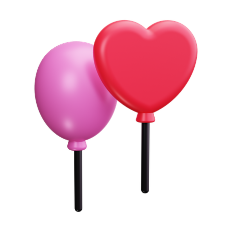 Ballon coeur  3D Icon