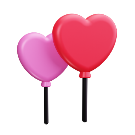 Ballon coeur  3D Icon