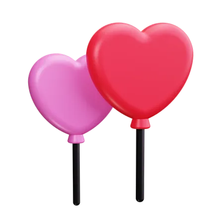 Ballon coeur  3D Icon