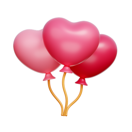 Ballons coeur  3D Icon