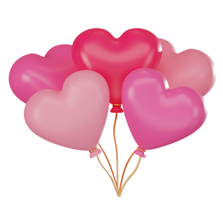 Ballons coeur  3D Icon