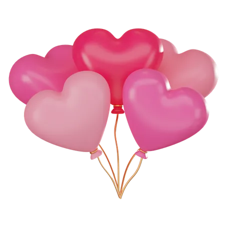 Ballons coeur  3D Icon