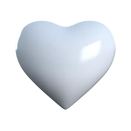 Coeur blanc  3D Icon