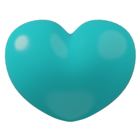 Coeur bleu clair  3D Icon