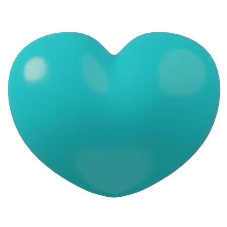 Coeur bleu clair  3D Icon