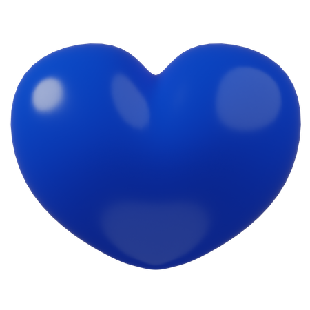 Coeur bleu foncé  3D Icon