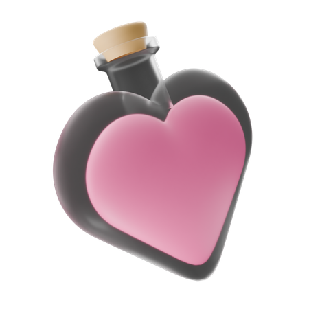 Bouteille coeur  3D Icon