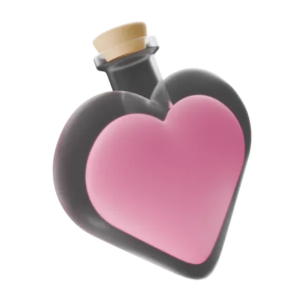 Bouteille coeur  3D Icon