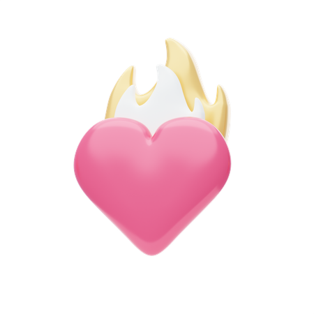 Cœur brulant  3D Icon