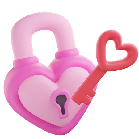 Serrure et clé du coeur  3D Icon