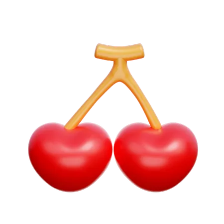 Coeur Cerise  3D Icon