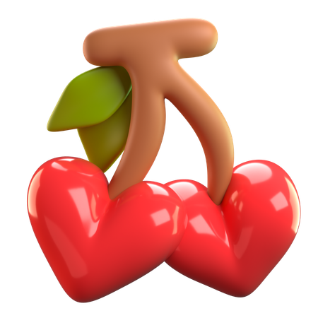 Coeur Cerise  3D Icon