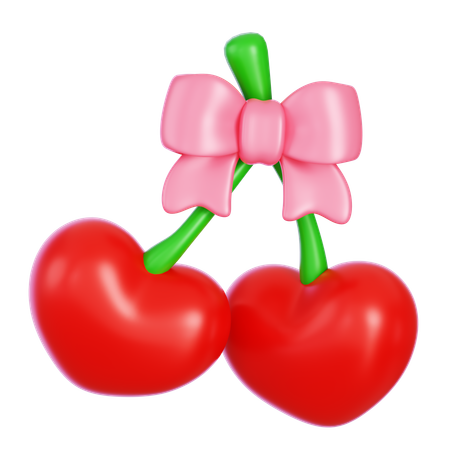 Coeur Cerise  3D Icon