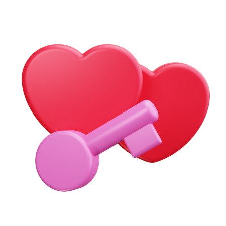 Clé du coeur  3D Icon