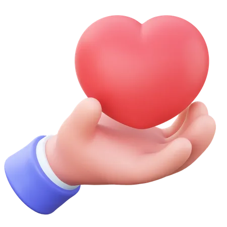 Coeur en main  3D Icon