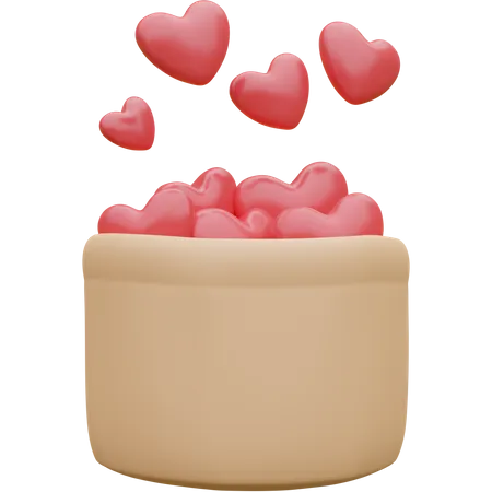 Coeur dans le panier  3D Icon