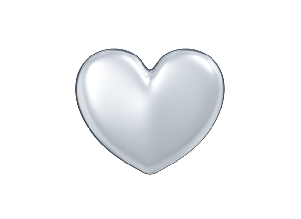 Coeur d'argent  3D Icon
