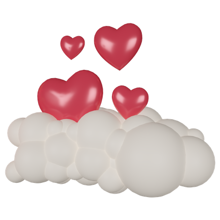 Coeur de nuage  3D Icon