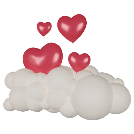 Coeur de nuage  3D Icon