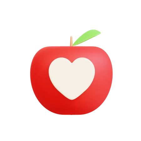 Coeur de pomme  3D Icon