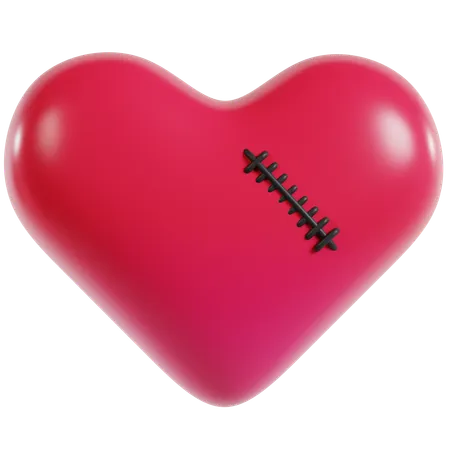 Coeur de Saint-Valentin cousu  3D Icon