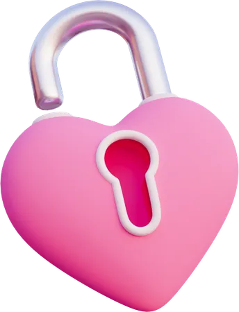 Coeur déverrouillé  3D Icon