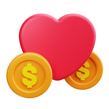 Dollar de coeur  3D Icon