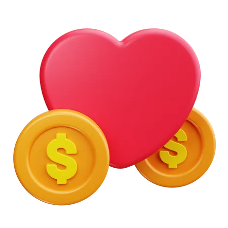 Dollar de coeur  3D Icon