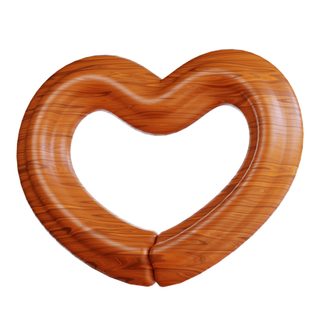 Coeur en bois  3D Icon