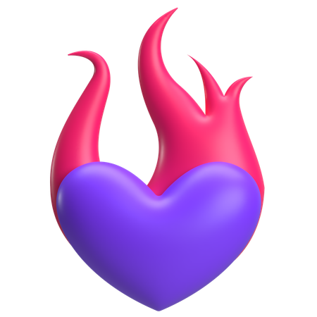 Coeur enflammé  3D Icon