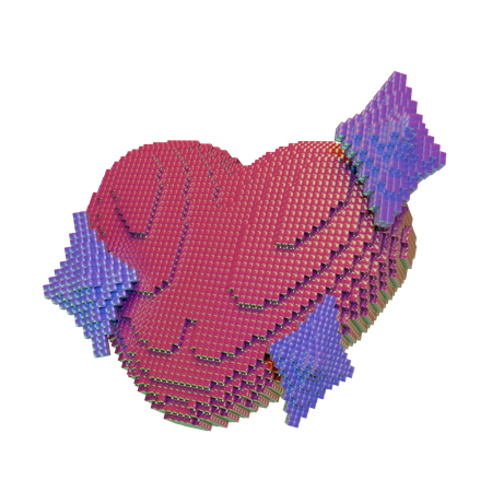 Coeur étincelant en forme de diamant  3D Icon